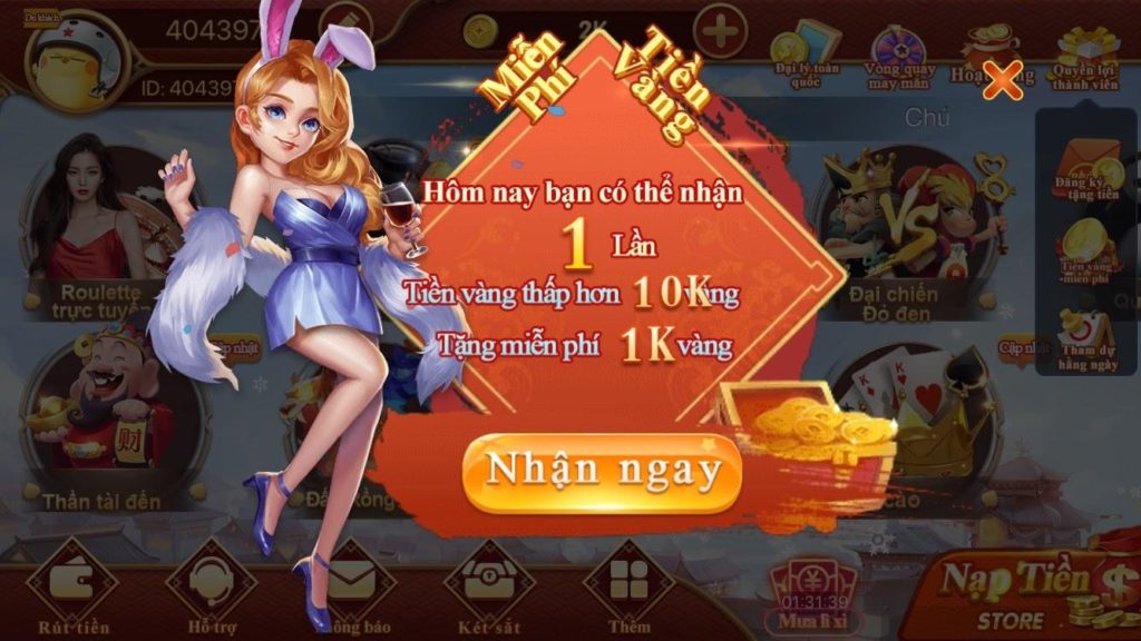 Roulette Trực Tuyến cf68 Sự kiện tặng vàng tri ân