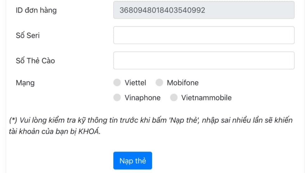Hướng dẫn nạp tiền Cf68 nhanh chóng Hướng dẫn nạp thẻ cf68