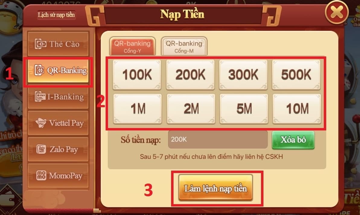 Hướng dẫn nạp tiền Cf68 nhanh chóng Cổng nạp cf68 QR Banking