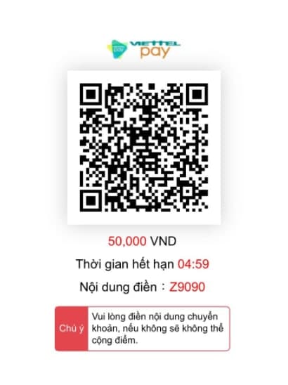 Hướng dẫn nạp tiền Cf68 nhanh chóng mã QR viettel pay của CF68