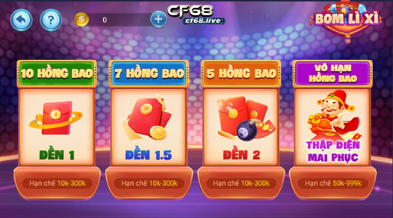 Chơi game bom bom CF68 - game slot hấp dẫn, giao diện đẹp Kiểm soát vốn - mức đặt cược để chơi game bom bom CF68 hiệu quả