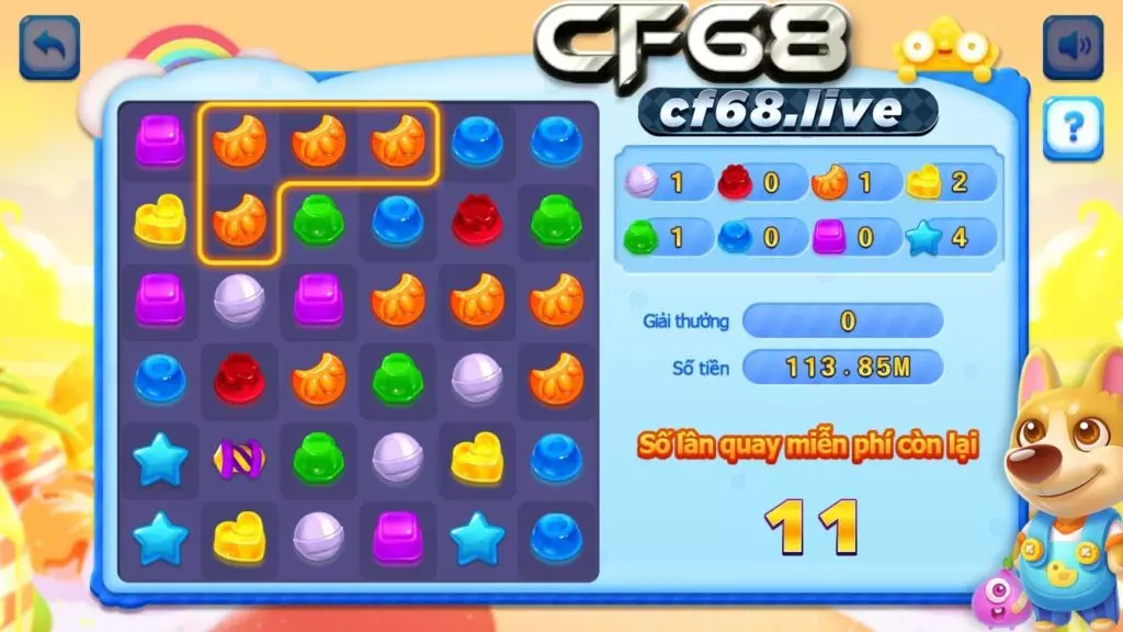 Luật chơi và mẹo chơi ăn tiền game xếp kẹo cf68 DPqWQRGkXO