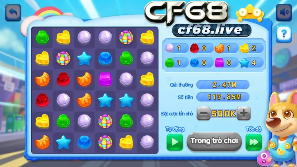 Luật chơi và mẹo chơi ăn tiền game xếp kẹo cf68 Mẹo chơi game xếp kẹo cf68
