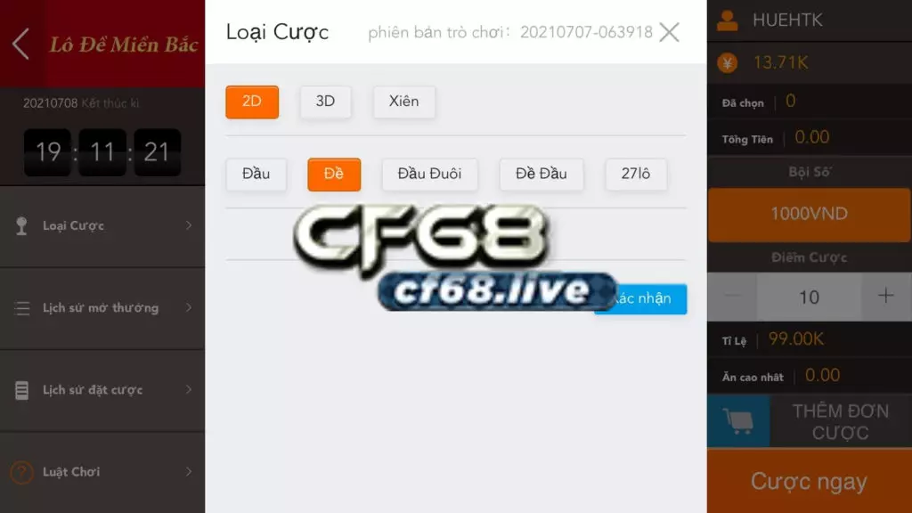 Lô đề cf68 và hướng dẫn các bước cược các loại hình Các games lô đề cf68