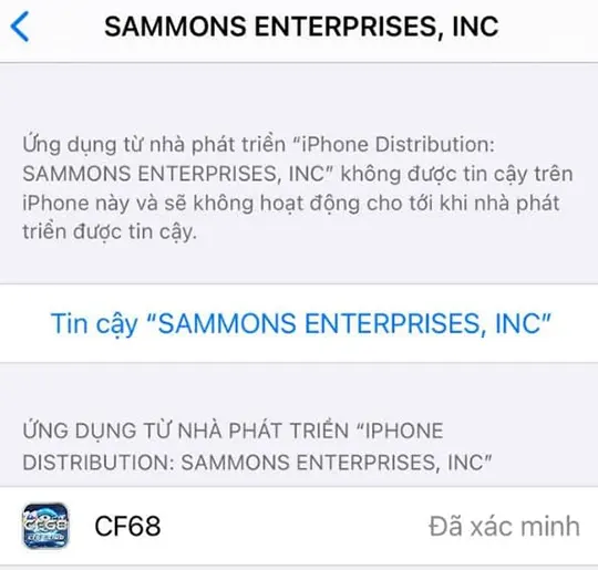 Link tải game CF68 Nhấn nút tin cậy
