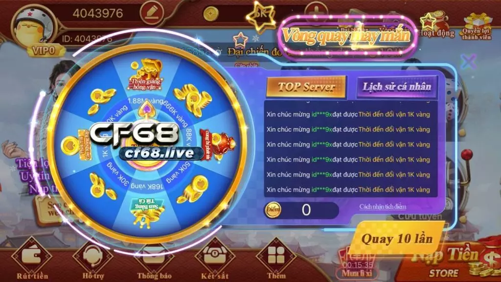 Hướng dẫn chi tiết chức năng tại cf68 game yE6YUQ3zg7