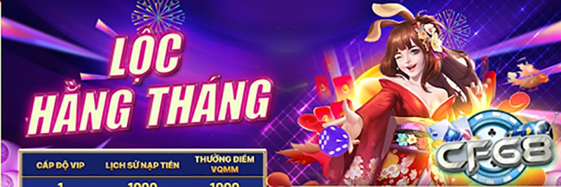 Khuyến mãi hàng tháng - Lộc hàng tháng Khuyến mãi lộc hàng là chương trình nhằm tri ân cược thủ VIP
