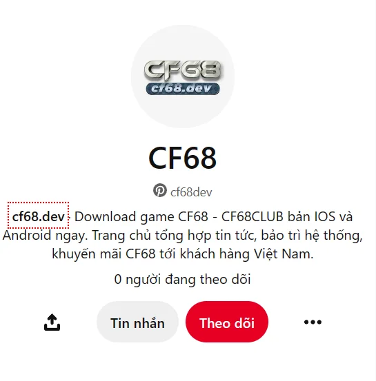 Thông tin liên hệ CF68.DEV - Website chính thức nhà cái CF68 Theo dõi CF68 để cập nhật những hình ảnh mới nhất trên Pinterest