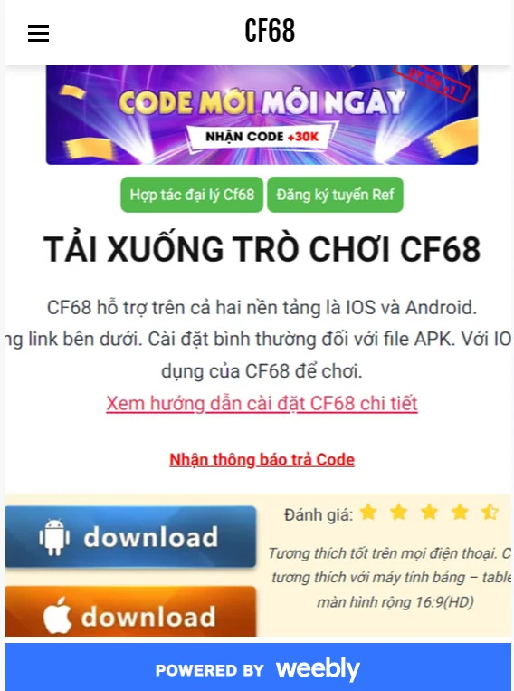 Thông tin liên hệ CF68.DEV - Website chính thức nhà cái CF68 Hãy theo dõi CF68.DEV khi tham gia Weebly